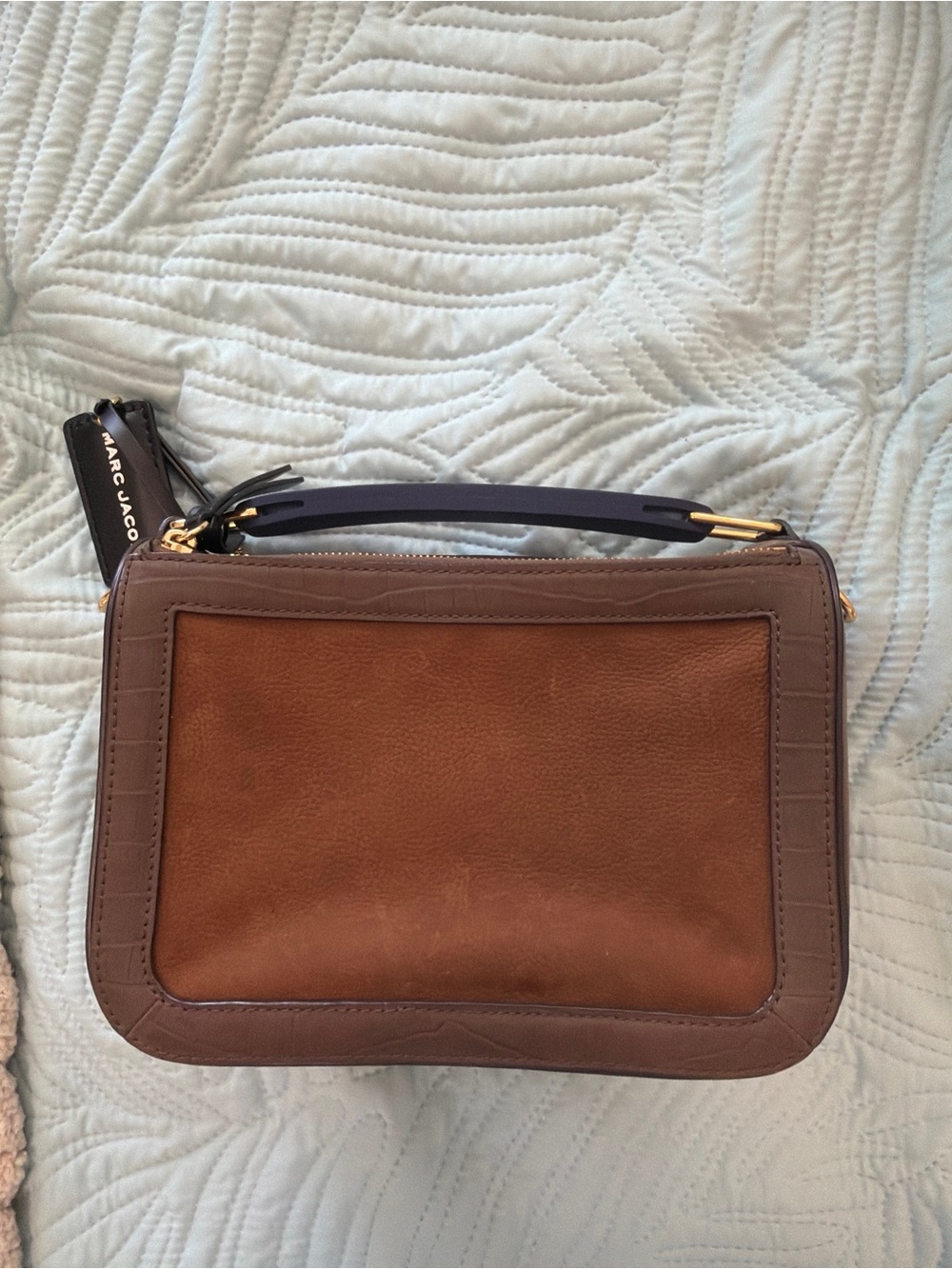 Marc Jabobs Leather and Suede Soft Box 23 in Brown with Crossbody Strap - Picture 2 of 15